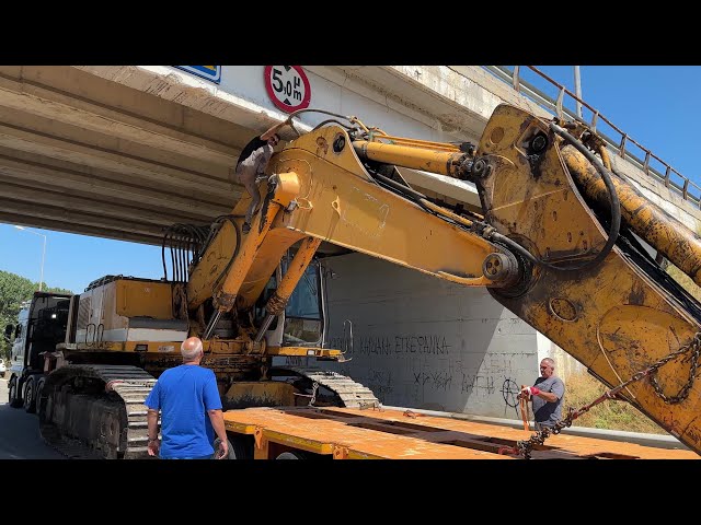 Loading & Transporting The Liebherr 974 Excavator - Goldhofer Trailer - Fasoulas Heavy Transports 4k