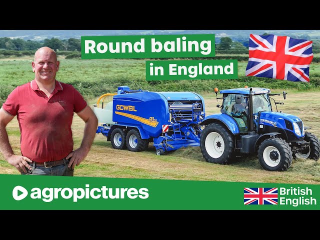 Round baling in England with contractor Richard Lennie and his Göweil G1 baler wrapper combination