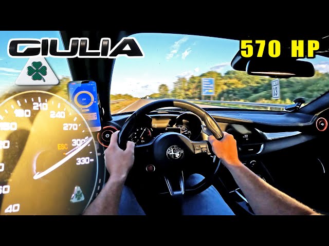 Alfa Romeo Giulia Quadrifoglio has 570HP on an empty Autobahn!