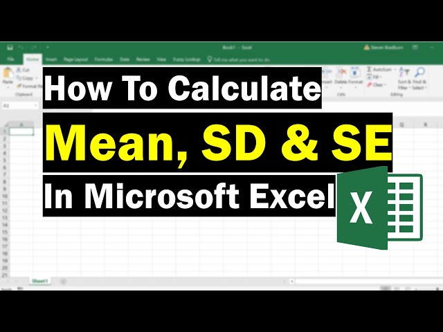 Calculating Mean, Standard Deviation & Error In Excel