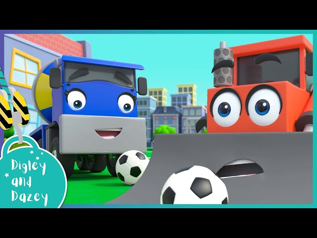 ⚽ Digley & Dazey’s School Soccer Showdown!! | Digley and Dazey | Kids Construction Truck Cartoons