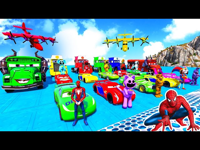 GTA V SPIDER-MAN 2, FIVE NIGHTS AT FREDDY'S, POPPY PLAYTIME CHAPTER 3 Join in Epic New Stunt Racing