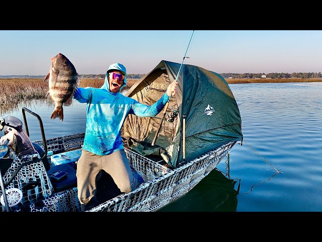 2 Days Chasing Sheepshead! Catch Cook Camp on my Boat!