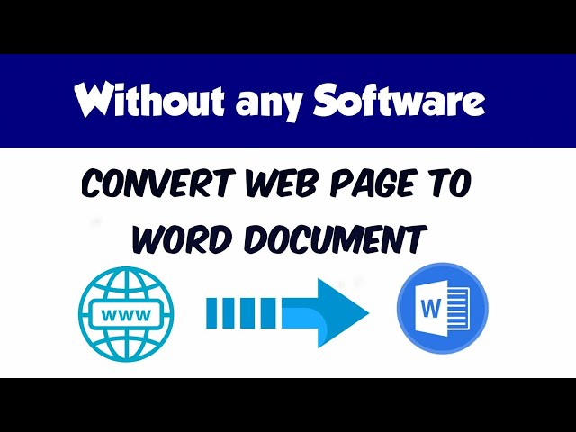 MS Word - Convert Webpage to Word