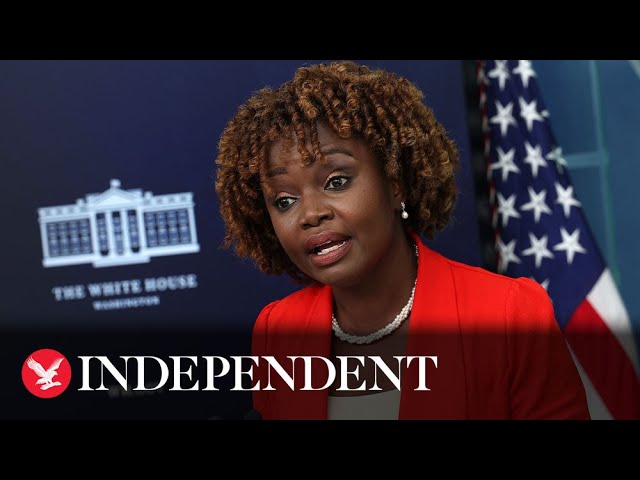 Watch again: Karine Jean-Pierre holds White House press briefing day after Trump indictment