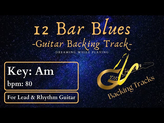 Blues Guitar Backing Track in Am  | 80 bpm |