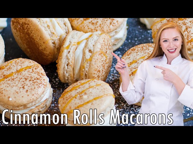 AMAZING Cinnamon Roll French Macarons - with Cream Cheese Frosting!!