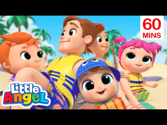 Beach Day Adventure Song | Little Angel Sing Along | Learn ABC 123 | Fun Cartoons | Moonbug Kids