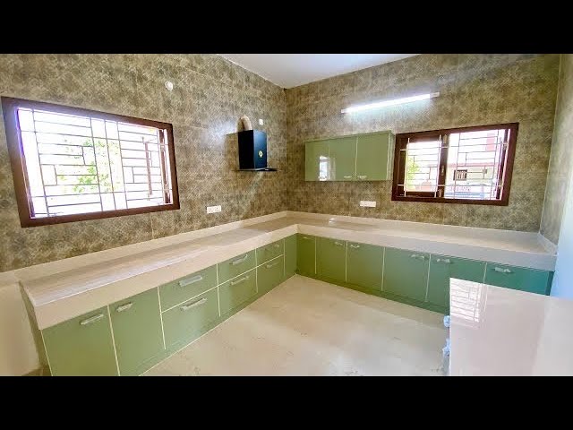Attractive Modular Kitchen Design 🔥🔥🔥 Green & White Combo Modular Kitchen