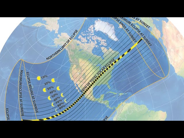 World Solar Eclipse Map (USA, UK, Canada, Mexico, PORTUGAL)