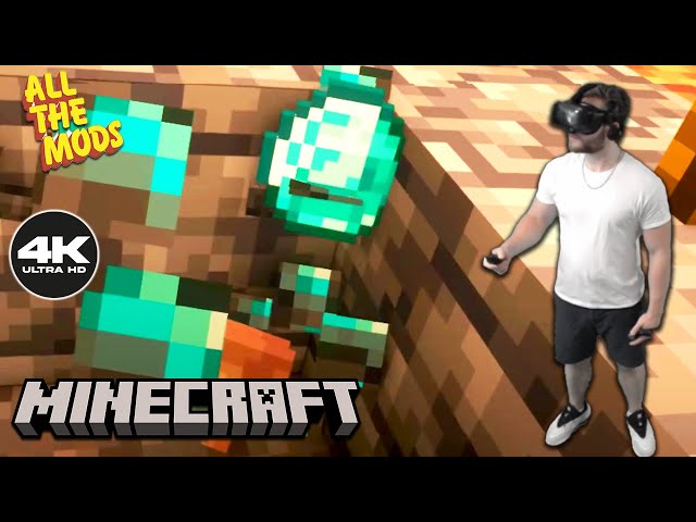 Finding our First DIAMONDS in VR Minecraft!! | All the Mods 9