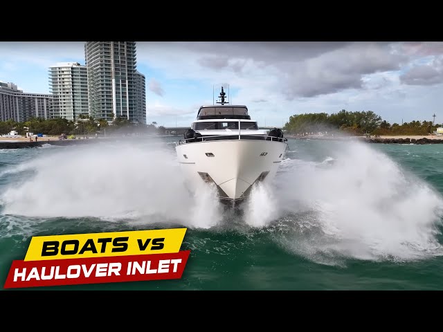 THESE LARGE BOATS IMPOSE THEIR WILL ON HAULOVER ! | Boats vs Haulover Inlet