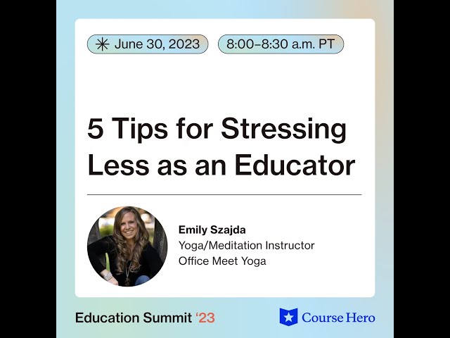 5 Tips for Stressing Less as an Educator