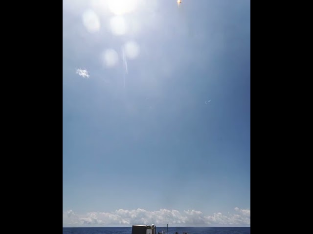 Amazing footage of SpaceX Falcon 9 landing on the dronship #shorts
