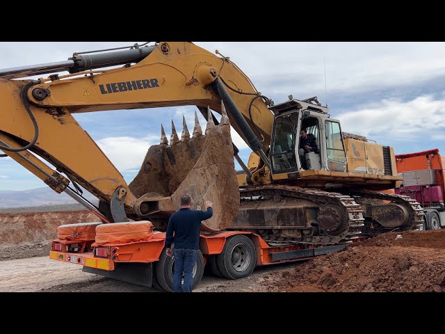 Loading & Transporting Two Liebherr 974 Excavator On Site - Sotiriadis/Labrianidis Mining Works - 4k