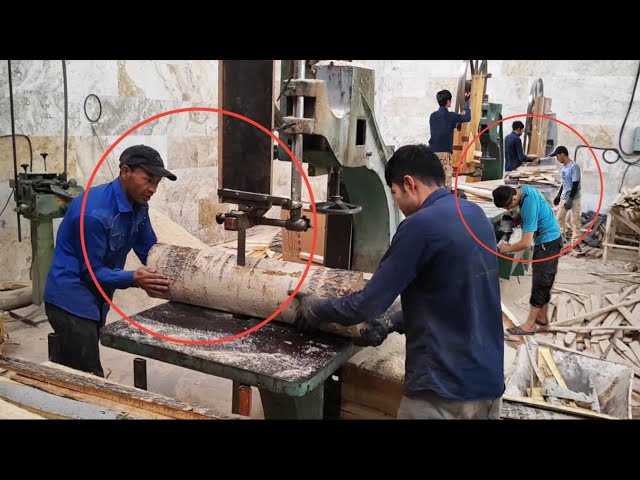 Amazing Process | How to manufacture Wooden pallet from tree trunk | Mass production process