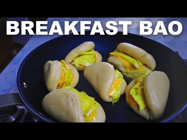Egg and cheese bao buns from scratch
