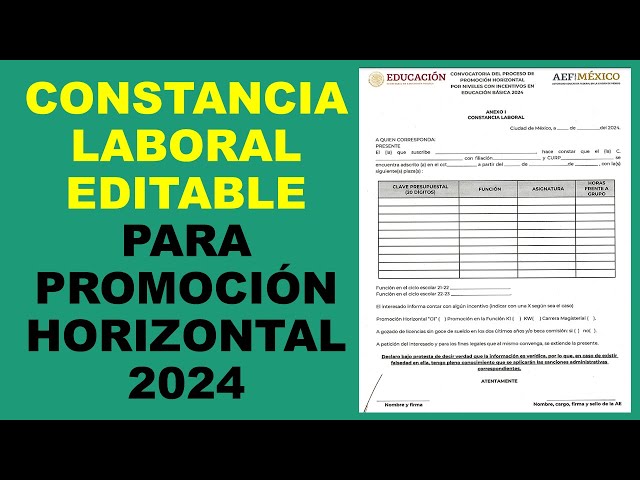 Soy Docente: CONSTANCIA LABORAL EDITABLE PARA PROMOCIÓN HORIZONTAL 2024