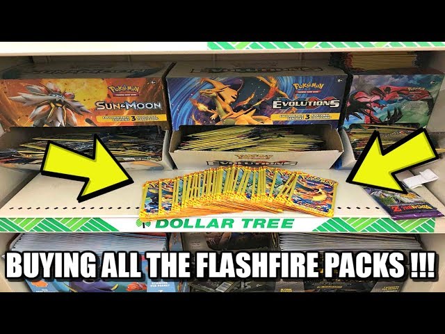 LOOK WHAT I FOUND! OPENING FLASHFIRE POKEMON PACKS FROM DOLLAR TREE