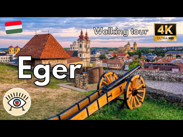 Eger, Hungary [4K] HDR ✅ “Walking Tour” Walk with subtitles!