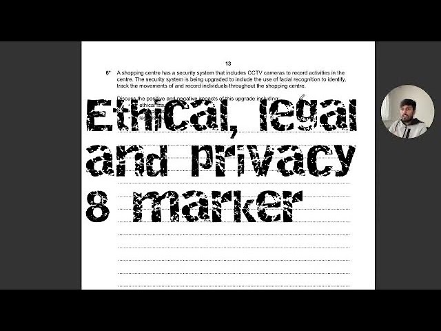 How to answer the 8 marker on Ethical, Environmental, Cultural and Legal Issues of Computing