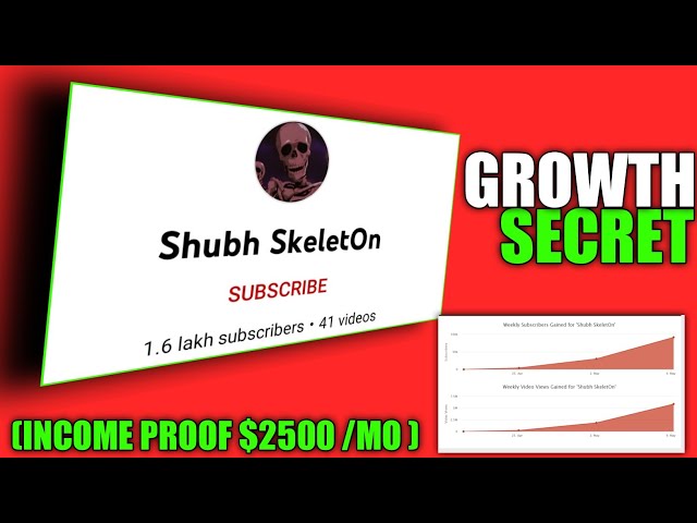 How To Grow Like @ShubhSkeletOn / Shub Skeleton Growth Secret / Youtube Income Revealed