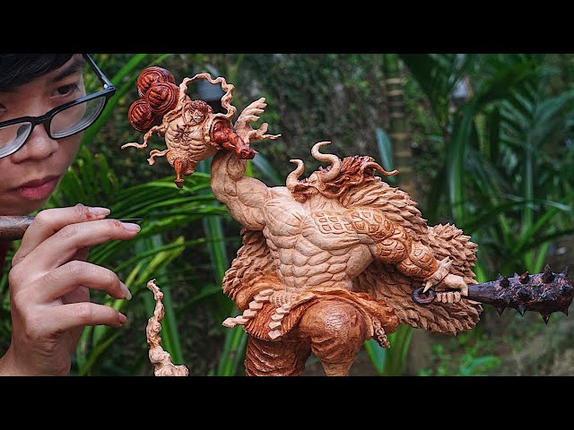 ONE PIECE: Luffy vs Kaido - Wood Carving ASMR