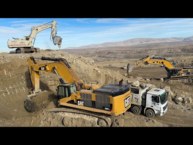 Terex With Vibro Ripper & Caterpillar 385C Loading Dumpers - Sotiriadis/Labrianidis Mining Works -4k