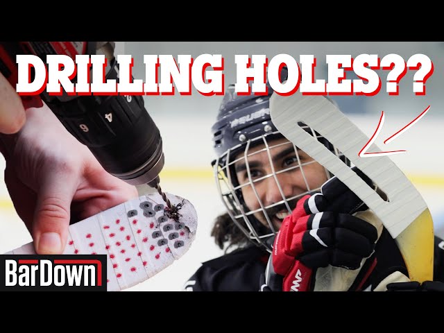 WE DRILLED HOLES IN HOCKEY STICKS AND USED THEM IN BEER LEAGUE