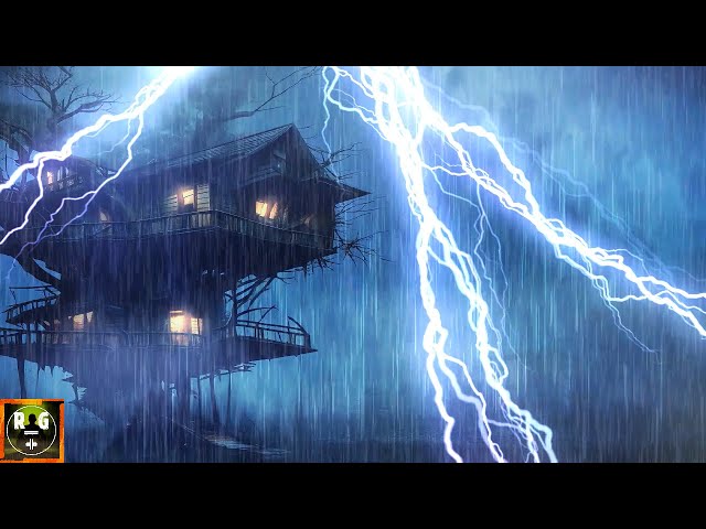Thunderstorm Sounds with Heavy Pouring Rain, Powerful Thunder & Loud Lightning Strikes for Sleeping