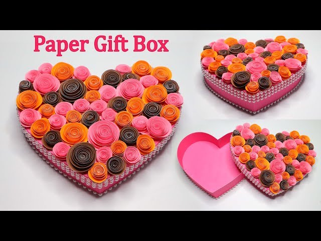 Ide Kreatif Wadah serba guna dari kertas | How to make Gift box heart shaped ! Herat Box