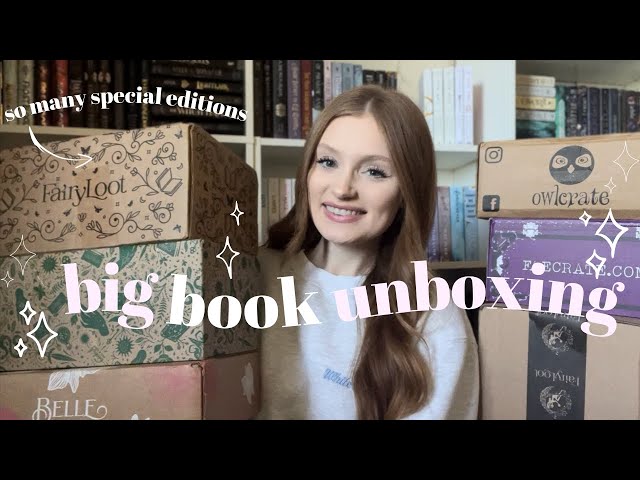 Big Book Unboxing!✨🤍📦 (fairyloot, bookish box, owlcrate, and more!)