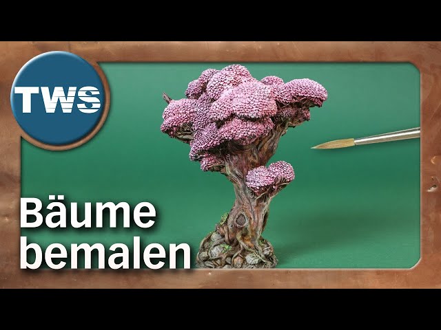 Tutorial: Paint tabletop trees in 3 variations: green leaves, autumn leaves, cherry blossoms (TWS)