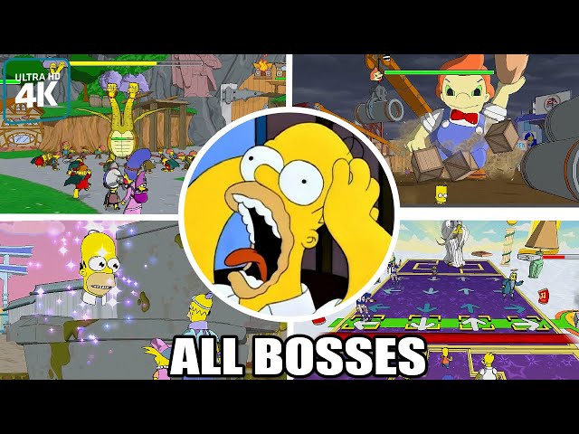 The Simpsons Game - All Bosses (With Cutscenes) 4K 60FPS UHD PC