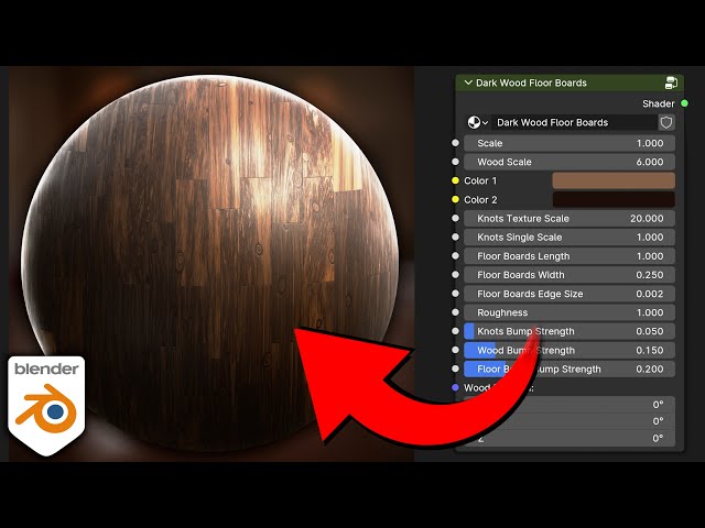 Material Demo: Procedural Dark Wood Floor Boards (Blender)