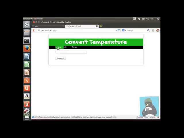 Raspberry Pi PHP Temperature Convert Form