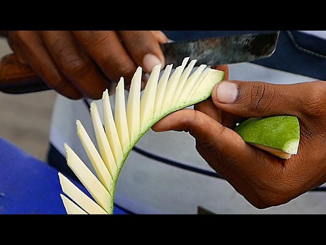 Indian Street Food - AMAZING KNIFE SKILLS Chickpea Salad India