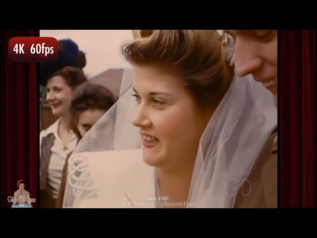 A Vintage Bride in WW2 Paris 1945: 4K Restored w added sound