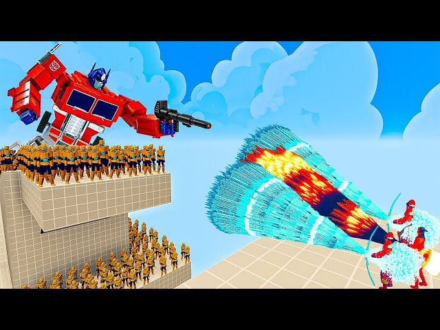 150x Transformers + 1x Giant vs 3x Every Gods - Totally Accurate Battle Simulator.