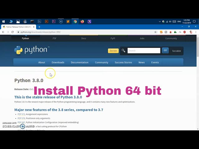How to install Python 3.8 - 64 bit