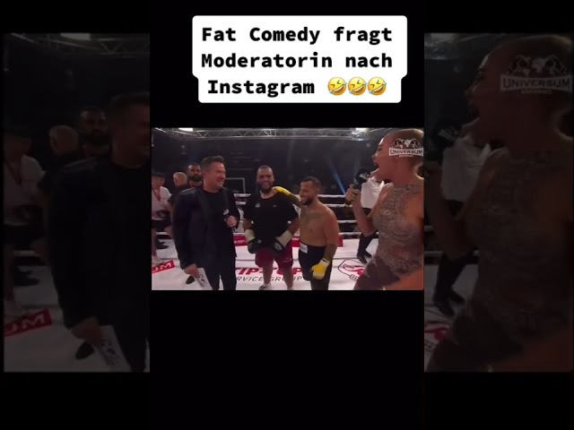 Fat Comedy fragt Moderatorin nach ihr Insta beim Boxkampf 🤣🤣