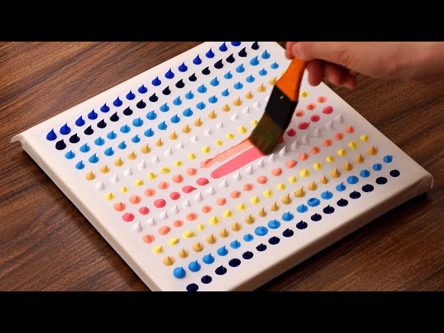 Easy Acrylic Painting From Small Dots｜Sunset Sky & Trees Painting Step By Step (1323)