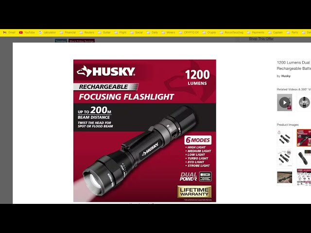 Unleash the Power: Husky's 1200 Lumens Dual Power LED Flashlight Review