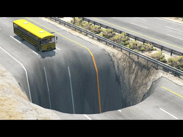 Cars vs Giant Pit #4 – BeamNG.Drive