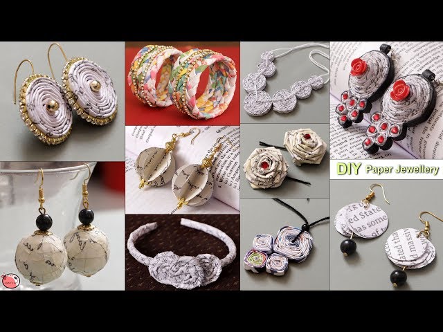 11 Extra Beautiful Waste Paper Jewelry Making at Home !!! Handmade