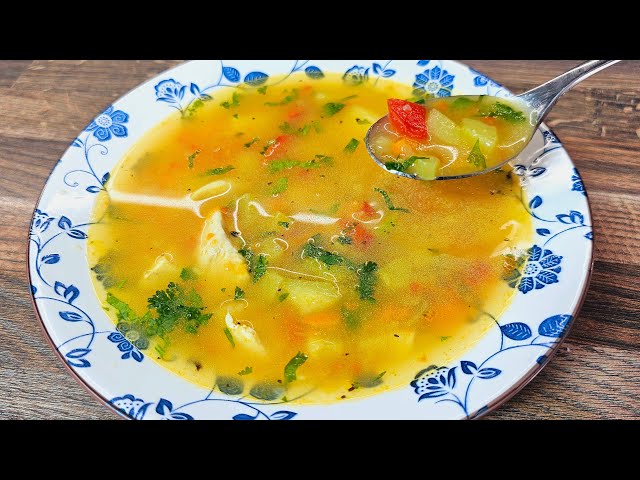 Thick vegetable soup with chicken! Homemade soup that I make three times a week!