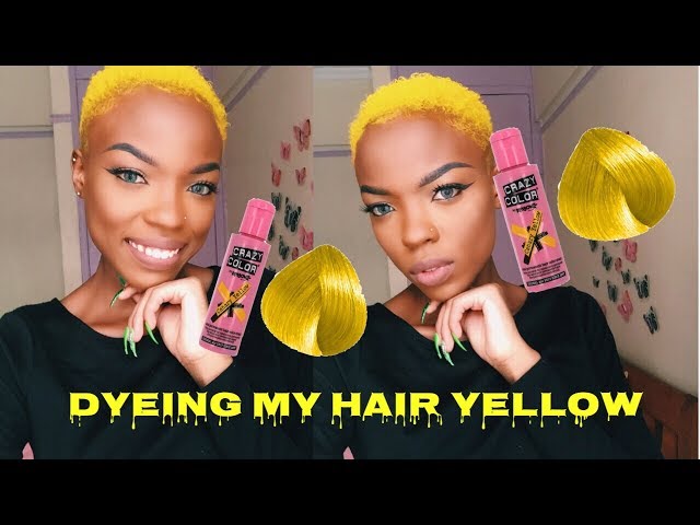 DYEING MY BLACK SHORT TWA YELLOW |Watch me color my twa hair yellow |WOC friendly| Hair series PT.1