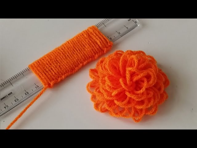 Hand Embroidery Amazing Trick | Easy Woolen Flower with Scale