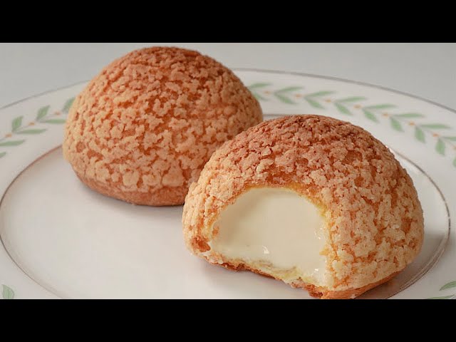 Easy Cream Puffs (Best Recipe! Crispy Cream Choux, Choux Au Craquelin)