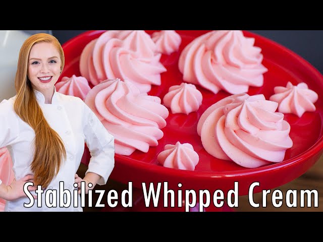How to Make Stabilized Whipped Cream! EASY Frosting Recipe for Cakes & Desserts!